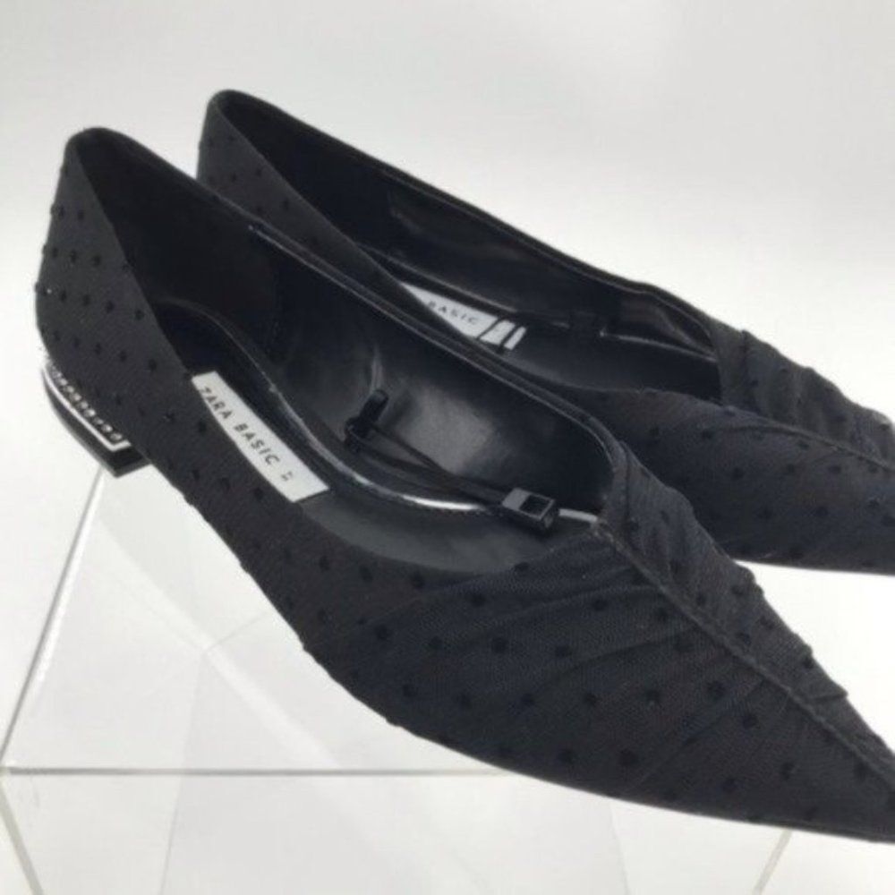Zara Pointed Flats w/ Polka Dots Rhinestone sz 6.5